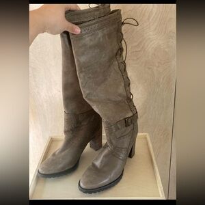 Greyish Italian Leather Boots